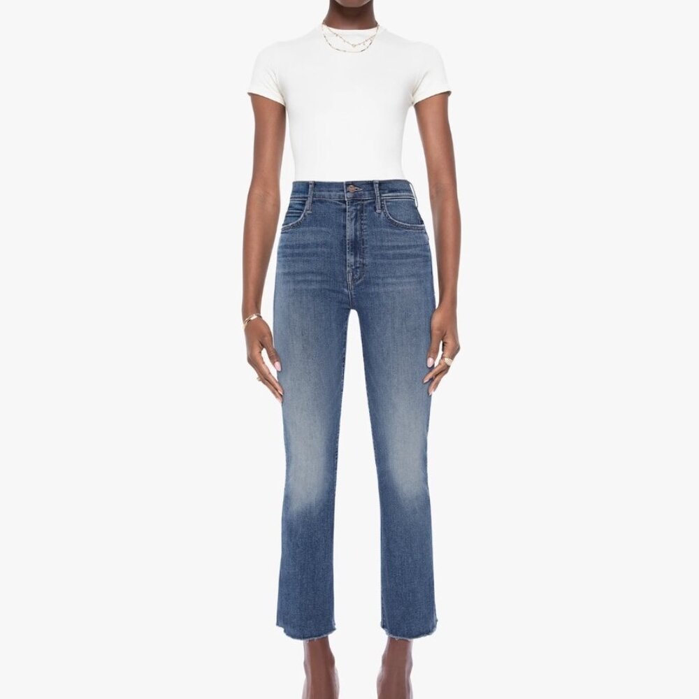 Mother Womens Hustler Patch Pocket Ankle Fray Jeans Size 27 - Picture 2 of 8